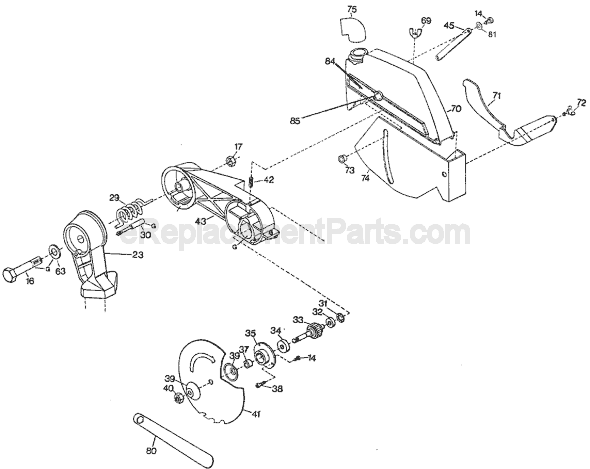 Page A Diagram and Parts List for 7715 Type 3 Black and Decker Miter Saw